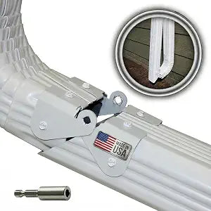 Zip Hinge Downspout Gutter Hinge, Flip-Up Extension Hinge, 1 Pack, White
