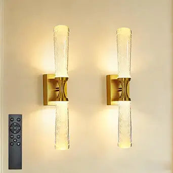Wireless wall lamp,with Remote Control,Battery-Powered Dual-lamp Set, Featuring Timer Function,Golden Adjustable-Lighting Charging wall lamp,Suitable for Living Room,Bedroom, Corridor