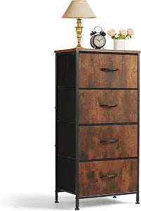 4 Drawers Dresser for Bedroom Fabric Storage Tower with Wooden Top
