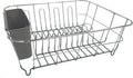 Sweet Home Collection 2 Piece Dish Drying Rack Set Drainer with Utensil Holder Simple Easy to Use Fits in Most Sinks, 12" x 14.5" x 5", Dark Gray, 1