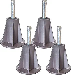 4PCS Steel Stem Replacement Bed Frame Feet with Plastic Inserts