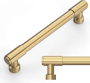 Amerdeco 10 Pack Champagne Bronze Cabinet Pulls 5 Inch(128mm) Hole Center Drawer Pulls Cabinet Hardware Kitchen Cabinet Handles for Bathroom ZH0075