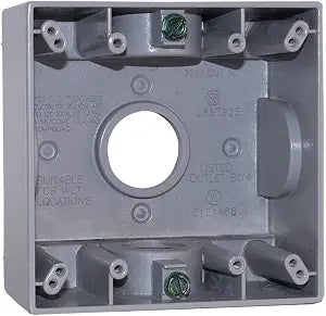 Sigma Engineered Solutions 14357 Weatherproof 1" 3 Hole 2-Gang Box, Gray