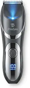 Men's Body and Groin Trimmer, Electric Manscaping Groomer with Skin-Friendly Ceramic Blade, LED Light, IPX7 Waterproof Wet/Dry Pubic Hair Shaver, USB-C Rechargeable Grooming Kit