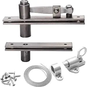 TamBee Hidden Bookcase Hinges Pivot Door Hinge with Lock Hidden Door Hinges for Secret Door 304 Stainless Steel with Spring Latch Lock and Cable