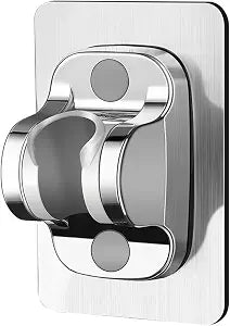Jeanoko Shower Head Bracket, Strong Adhesive Adjustable Angle No-Drill Installation ABS Material, Shower Head Bracket, for Bathroom Shower Use