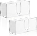 2PACK Paper Towel Holder, Countertop Paper Towel Dispenser Bathroom Paper Hand Towels Dispensers Clear Acrylic Napkin Holder Suitable for Z-fold, C-fold or MultiFold Trifold for Bathroom Kitchen