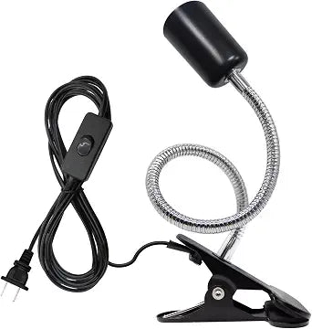 Clip Lamp Holder Adjustable Switch Clip Light Flexible Clip lamp Holder Clip Desk Lamp Socket Adjustable Light Stand Clamp Lamp Base Light Socket Gooseneck for Bedroom Lighting