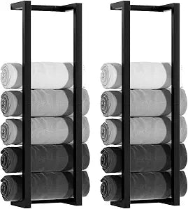 2 Pack Wall Mounted Towel Racks for Rolled Towels