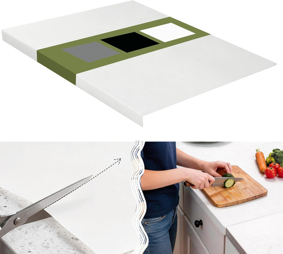 Silicone Mat for Kitchen Counter with Edge Protection -28"x20"(Translucent)