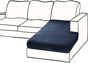 BT.WA Couch Cover 1 Piece Chaise Lounge Cover Velvet Sectional Couch Cushion Covers Separate L Shape Sofa Slipcovers Furniture Protector for Dogs Pets (Chaise or Sofa 3-Seater, Navy)