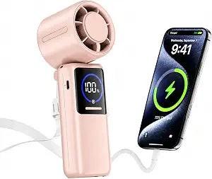 Turbo Portable Handheld Fan, 15000mAh Rechargeable Personal Fan for Travel