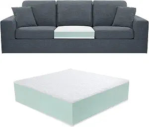 Extra Thickness 3 Layer Couch Cushion Replacement, 24"x24"x6" Sofa Cushions Replacement,100% 25D Foam Upholstery Cushion, Supportive&Soft Sofa Foam with Removable Cover