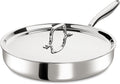 12 Inch Tri-Ply Stainless Steel Frying Pan, Frying Pan with Lid, PFOA/PTFE Free Skillet, Induction Cooking Pans, Dishwasher & Oven Broiler Safe 600F, Professional Cookware, Heavy Duty & Even Heat