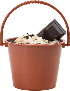 Restaurantware-Mini Serve 2.4 Ounce Bucket Cups With Lids, 2.45 Disposable Bucket Cake Cups - Durable, Stackable, Brown Plastic Plastic Dessert Containers With Lids, For Dessert Take Out Orders