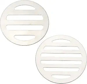 uxcell 2 Pcs Round Floor Drain Cover, Stainless Steel Shower Hair Catcher Drain Grate for Small Lawns, Bathroom Covers, Kitchen Floor Drains, Silver Tone(2/3 Inches)