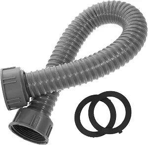 Housoutil Flexible Drain Hose with Threaded Corrugated Telescopic Tube for Bathroom and Kitchen Sink 19.68In Leak-Resistant Water Outlet Hose with 2 Gaskets for Washbasin Drain Connection