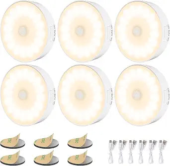 Motion Sensor Light Indoor, 6 Pack Upgraded Night Light - Warm White
