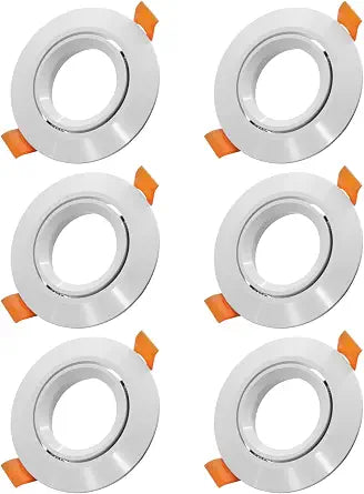 Recessed Lisa White Includes GU5.3 MR16 Light Fitting Without Light Socket Cut Out 70mm (White-6pack)