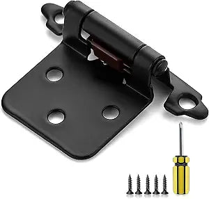 Ravinte Black Kitchen Cabinet Hinges, 1/2 Inch Overlay, 50 Pack