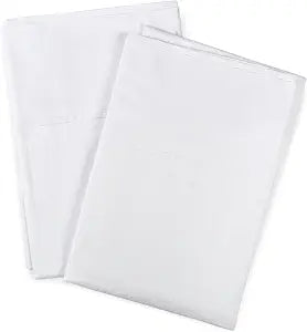 Peru Pima 285 Thread Count Percal Standard Pillowcases - 100% Peruvian Pima Cotton, 2 Piece (2 Pillowcases) - Cooling, Crisp, Hotel Quality Bedding - White