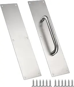 Sumnacon 1 Set 16" Stainess Steel Door Handle Pull Push Plate Handle,Silver