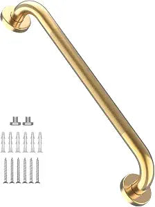 24 Inch Anti Slip Shower Grab Gold, Munzong Bathroom Grab Bar, Knurled Bathroom Balance Bar,Safety Hand Rail Support Handicap Elderly Injury Senior Assist Bath Handle