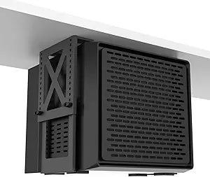Under Desk PC Mount, Adjustable 5.6-11.2in, 33lb Steel, Ventilated