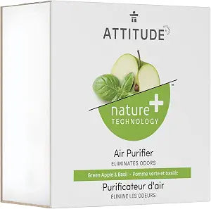 ATTITUDE Odor Eliminator with Activated Carbon, Plant-Based Air Purifier, Vegan, Green Apple and Basil, 8 Ounces