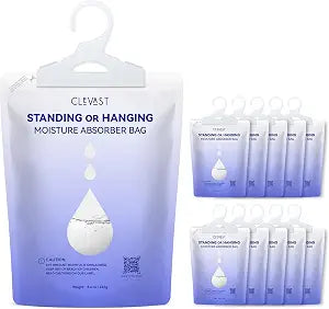CLEVAST Moisture Absorbers, 10 Pack Dehumidifier Bags, Unscented