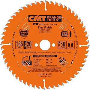 CMT ORANGE TOOLS 273.165.56H ITK Plus Saw Blade 6-1/2''x0.063''/0.039''x20mm(5/8'') Z56