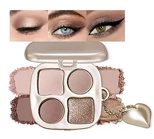 Cool-Toned Matte Neutral Nude Eyeshadow Palettes Eye Makeup With Mirror ï¿½ï¿½ï¿½ Rose Gold Long-Lasting Eye Shadow Palette For Older Women, Soft Nude Makeup Mini Eyeshadow Palett