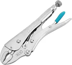 DURATECH 7-Inch Locking Pliers, Premium Cr-V Construction, Curved Jaw Locking Pliers with Wire Cutter, Fit for Clamping Twisting Welding