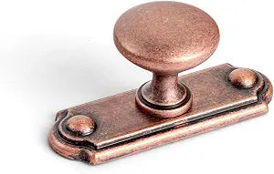 Goo-Ki 6pack Antique Copper Drawer Knobs with Backplate Zinc Alloy Kitchen Hardware - Single Hole/Screw Bar Cabinet Pulls Drawer Handles with Spacer