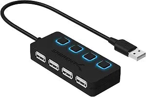 SABRENT 4-Port USB 2.0 Data Hub, LED Power Switches (HB-UMLS)