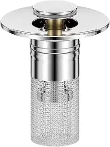 Bathroom Sink Stopper, Stainless Steel Removable Drain Strainer, Hair Catcher Basket, Bathroom Sink Plug Replacement