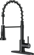 WEWE Black Kitchen Faucet with Pull Down Sprayer, High Arc Bar Sink Faucet