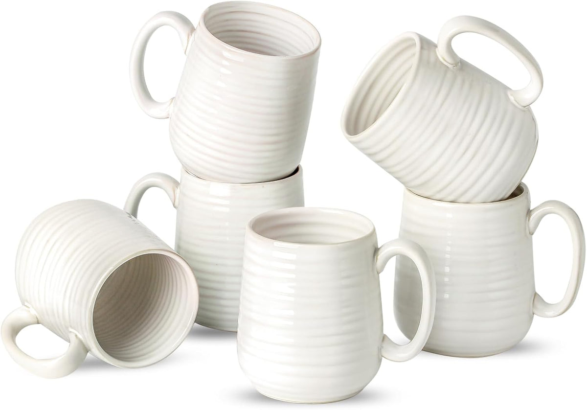 Coffee Mugs, 15 Ounce Coffee Cups Set of 6, Ceramic Mugs with Handle