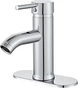 Chrome Bathroom Sink Vanity Faucet Single Handle Modern RV Faucet Deck Mount 1 Hole or 3 Holes