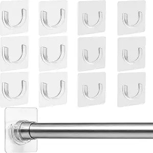 12 Pack Shower Rod Holder with Strong Adhesive