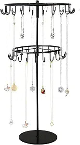 jewelry storage rack Rotating Jewelry Display is used to organize and store necklaces, earrings, bracelets, rings-black