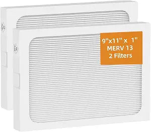 9 x 11 x 1 MERV 13 Replacement Dehumidifier Filter Compatible with Santa Fe Compact70, Ultra70, Element, Compact2, UA 65H dehumidifier Models, 2Pack