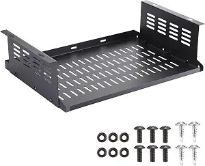 Under Desk Computer Mount for Small Form Factor SFF Computers and Pcs, Using Space 16.7" x H 4.75" x D 12" Mount Shelf Organizer for Office Home Workstation Gaming Stand up Desk