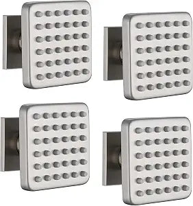 Solid Brass Square Body Spray Jets for Shower, High Pressure Wall Mount Massage Spray, Upgrade Spa Jets, 4PCS, Brushed Nickel