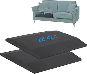 Sofa Cushion Support for Sagging Couch  Trapezoid 40D Firm Foam Inserts, Durable Seat Repair Pads to Lift and Support Sunken Furniture, Easy No-Tool Setup, Black 2PCS