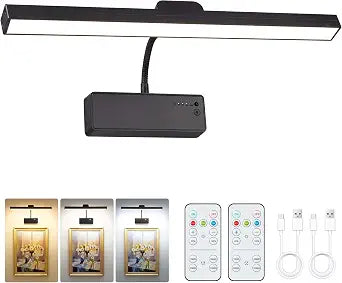 1 Pack 15'' Picture Lights for Wall, 4000mAh Rechargeable, Black