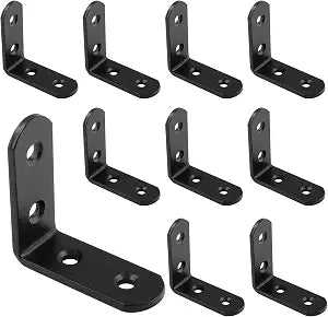 Bonsicoky L Bracket Right Angle Corner Brace, 2 x 2 Inch, Black, 8Pcs