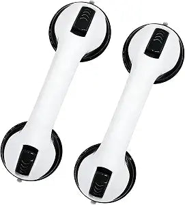 Shower Grab Bars for Seniors, 2 Pack Suction Grab Bars for Shower with Strong Hold, Shower Handles for Elderly Suction, No-Drill Safety Bathroom Support