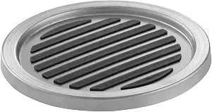 iDesign Forma Brushed Stainless Steel Drink Coasters for Home Counters, Kitchen, Dining Room, Living Room, Patio, Coffee Table, Set of 4, Black,20550