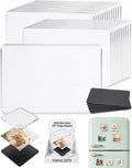 DIY Clear Acrylic Fridge Magnet Kit with Adhesive Backing, Refrigerator Magnets, Magnetic Photo Frames, Custom Picture Craft Set, Square Photo Frame Pack for Kitchen Office Classroom Decor